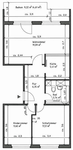 3 Raum Wohnung
 3 Raum Wohnung Wohnen in Lobdeburg