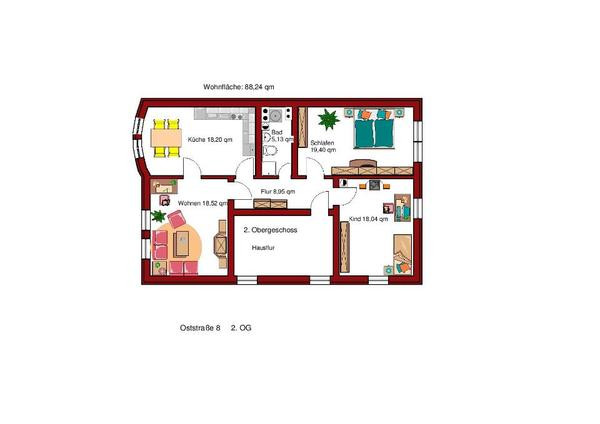 3 Raum Wohnung
 3 Raum Wohnung mit ca 20 qm Küche in Zittau Vermietung