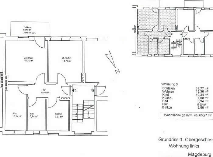 3 Raum Wohnung Magdeburg
 Immobilien Magdeburg Verkauf 3 Raumwohnung für