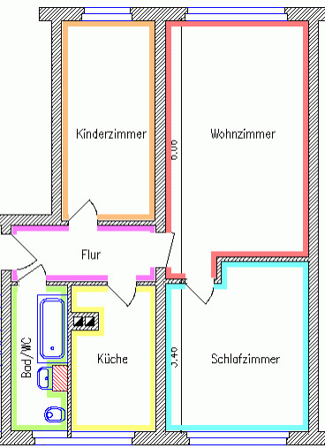 3 Raum Wohnung
 Möblierte 3 Raum Wohnung in Chemnitz