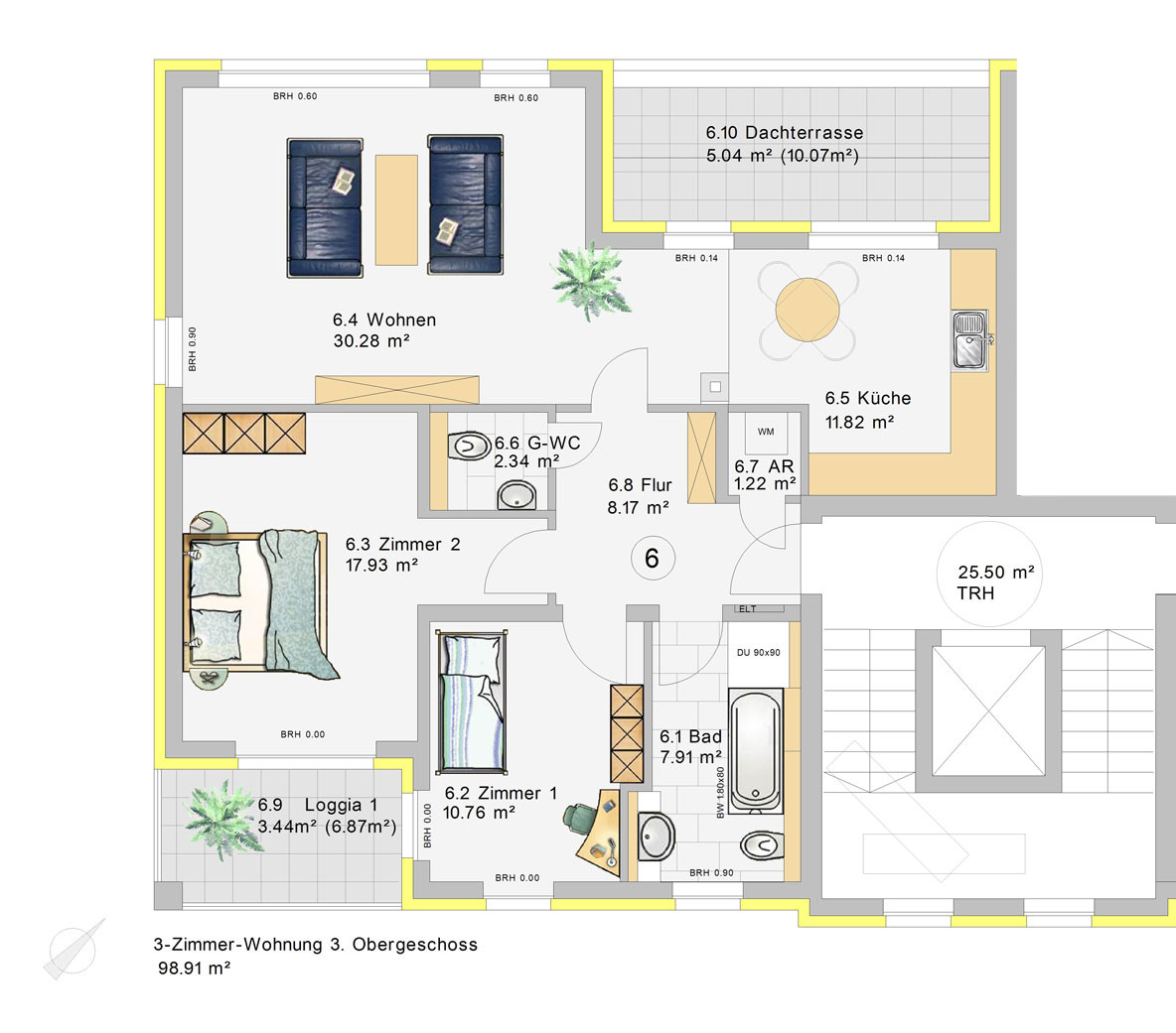 3 Zimmer Wohnung
 3 Zimmer Wohnung im 3 Obergeschoss W6 KLIA Wohnpark