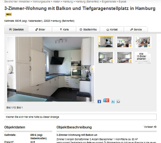 3 Zimmer Wohnung Hamburg
 wohnungsbetrug Thorsten Himmel outlook