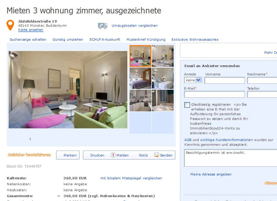 3 Zimmer Wohnung Hannover Mieten
 wohnungsbetrug marco kohler09 outlook