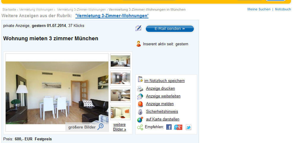 3 Zimmer Wohnung Hannover Mieten
 wohnungsbetrug 2 Juli 2014