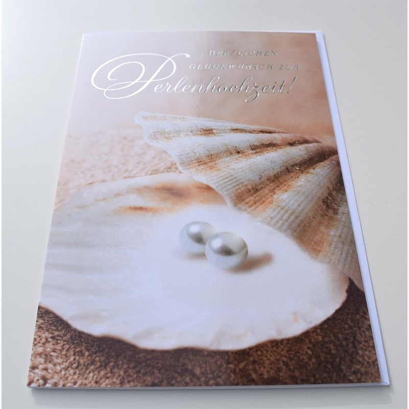 30 Hochzeitstag Geschenke Perlenhochzeit
 Glückwunschkarte Perlenhochzeit 30 Jahre Hochzeitstag