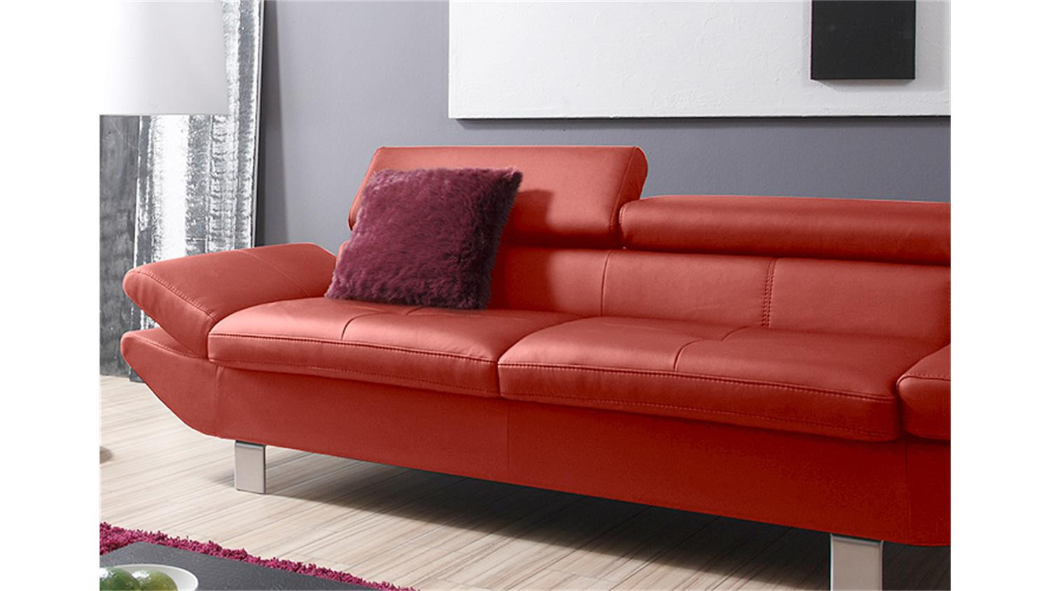 3er Sofa
 3er Sofa CARRIER Polstermöbel mit Relaxfunktion rot 223 cm