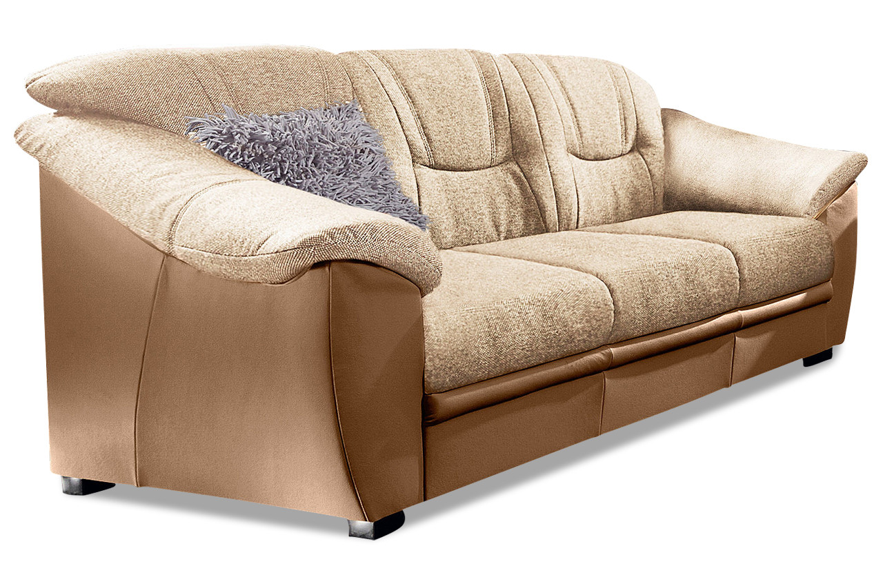 3er Sofa
 3er Sofa Savona mit Schlaffunktion Braun mit Federkern