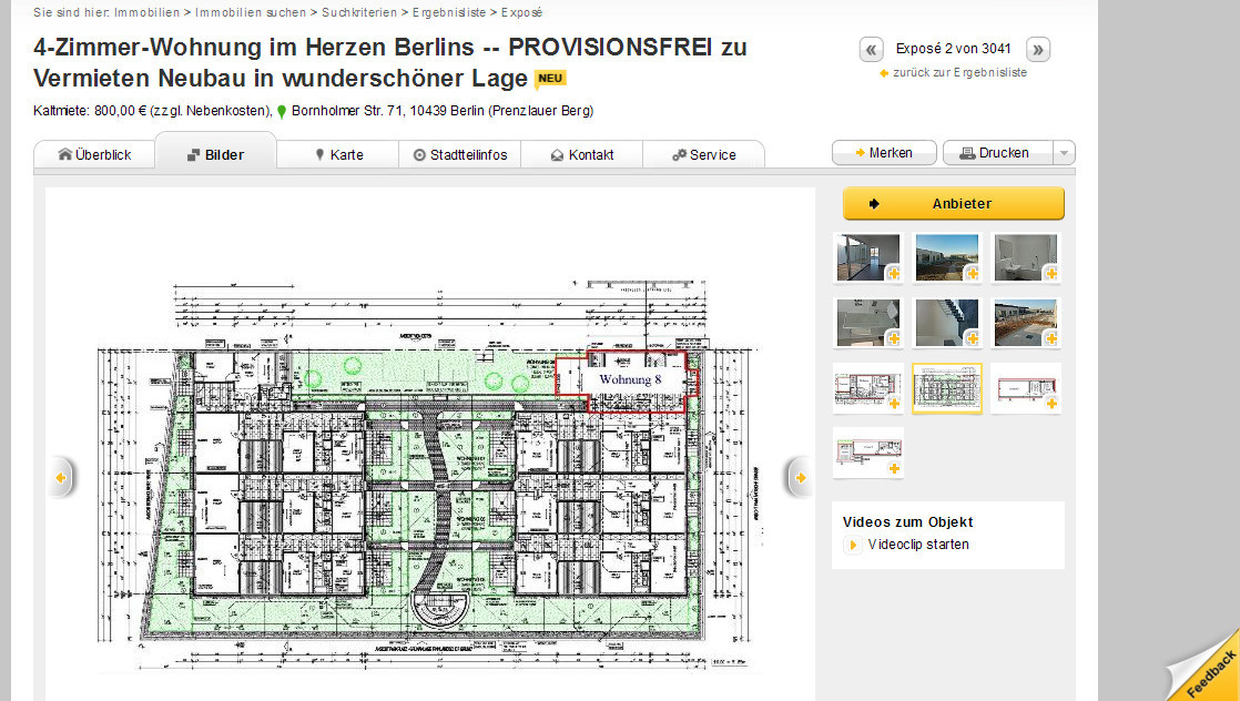 4 Zimmer Wohnung Berlin
 wohnungsbetrug 4 Zimmer Wohnung im Herzen