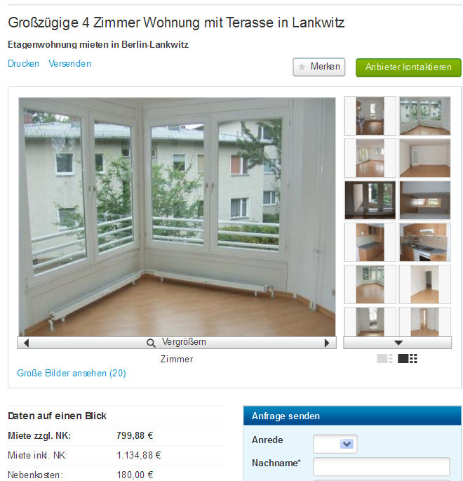 4 Zimmer Wohnung
 Großzügige 4 Zimmer Wohnung mit Terasse in Lankwitz