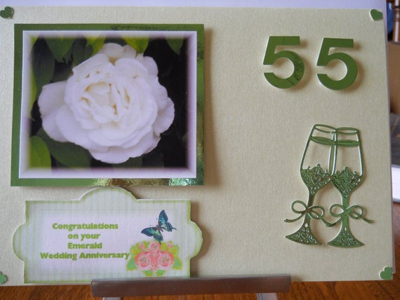 55 Jahrestag Hochzeit
 Schöne Smaragd Hochzeit Jubiläum Karte