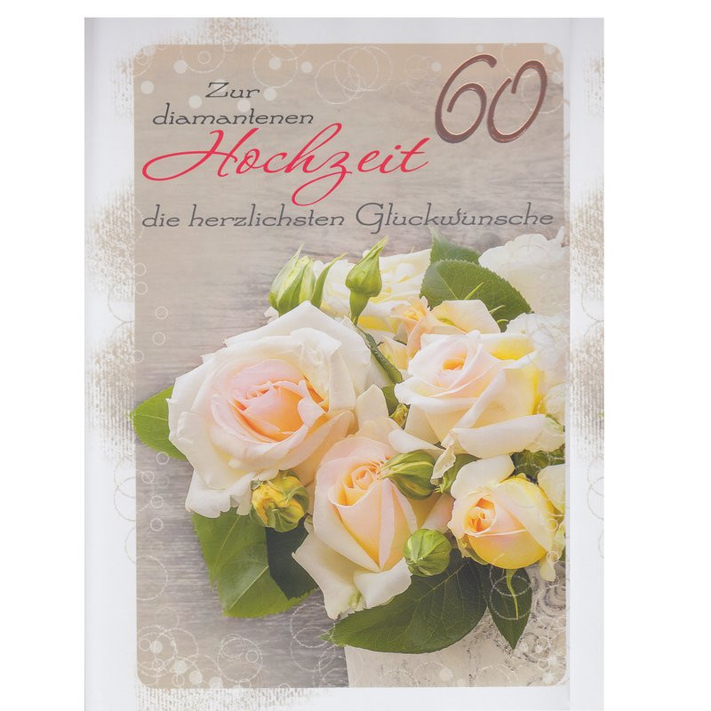 60 Jahre Hochzeit
 A4 XXL Glückwunschkarte Diamanthochzeit 60 Jahre Rosen