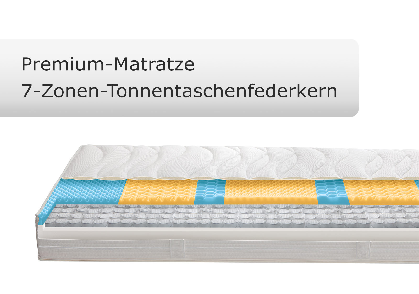 7 Zonen Matratze
 Boxspringbett aus Wildeiche in Futon Optik Mexiana