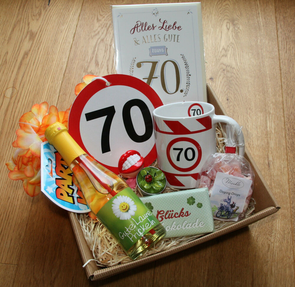 70 Geburtstag Geschenke
 70 Geburtstagsgeschenk Geschenkkorb Geschenke Ideen 70er