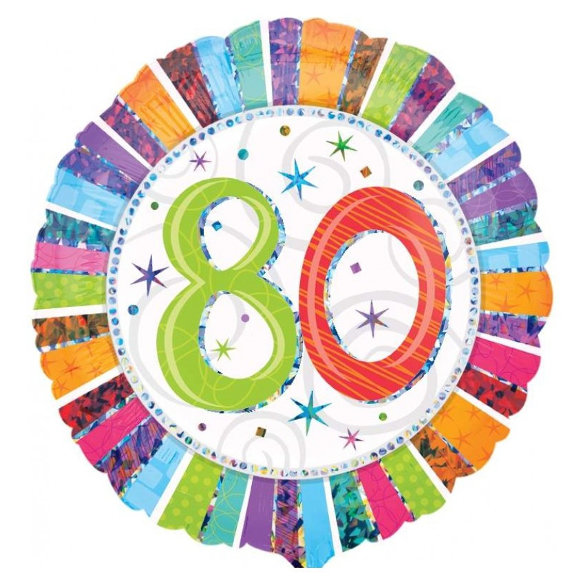 80. Geburtstag Geschenke
 Helium Luftballon „80 Geburtstag“