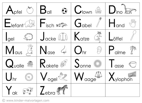 Abc Ausmalbilder
 ABC Buchstabentafeln A Z ausdrucken Lerntafel