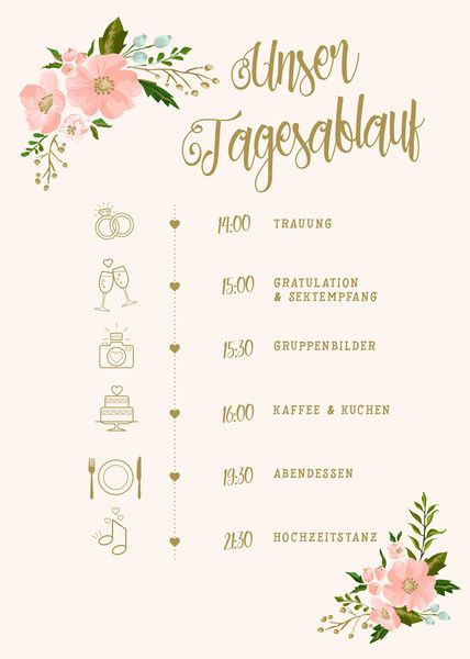 Ablaufplan Hochzeit Download
 Tagesablauf Hochzeit Vorlagen papacfo