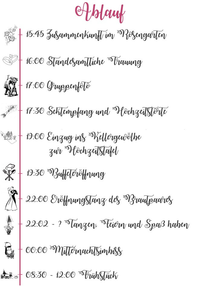 Ablaufplan Hochzeit Vorlage
 Ablauf Hochzeit