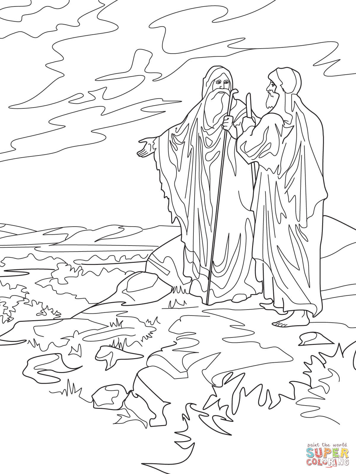 Abraham Und Sara Ausmalbilder
 Ausmalbild Abraham und Lot trennen sich