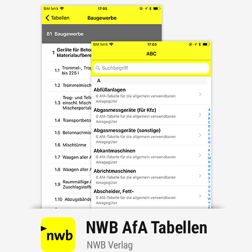 Afa Tabellen
 App Referenzen Wirtschaft