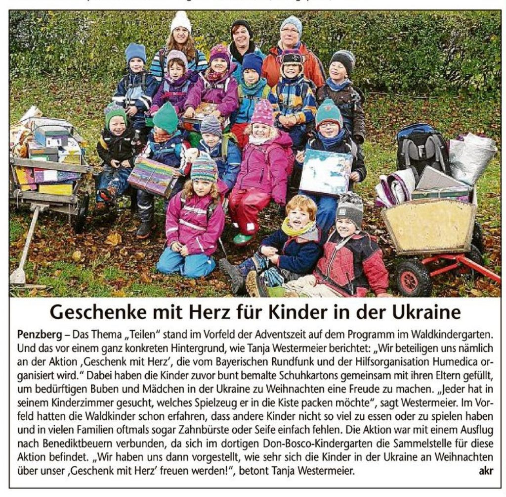 Albert Schweitzer Geschenke
 Geschenke mit Herz für Kinder in der Ukraine