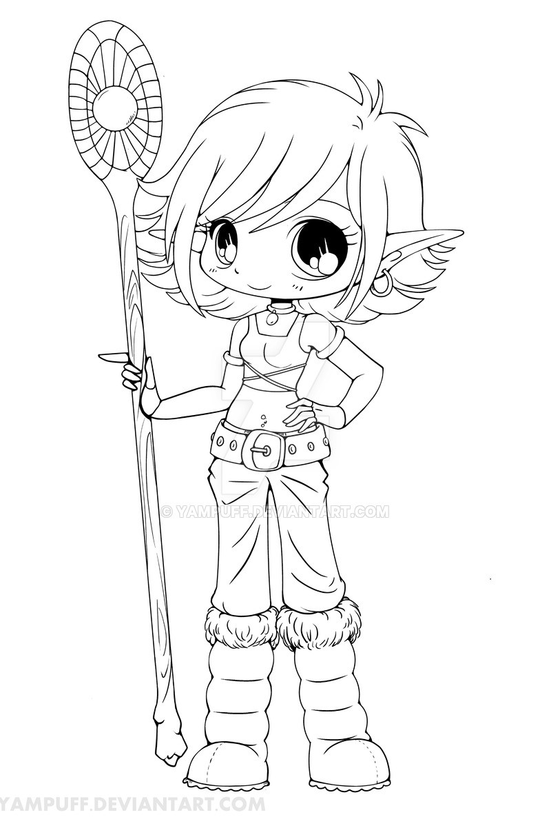 Anime Ausmalbilder Chibi
 Lana Snow Elf Chibi Lineart by YamPuff on DeviantArt