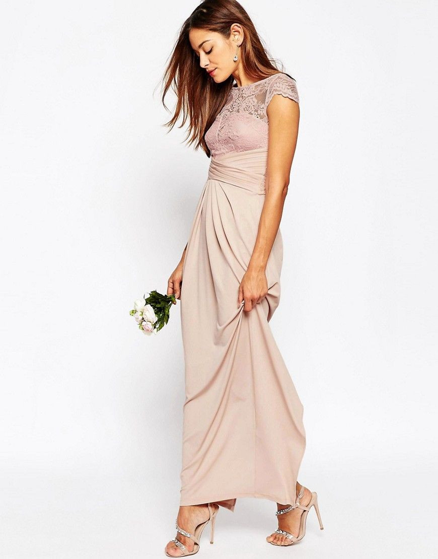 Asos Hochzeit
 ASOS WEDDING – Maxikleid mit Spitzenoberteil und