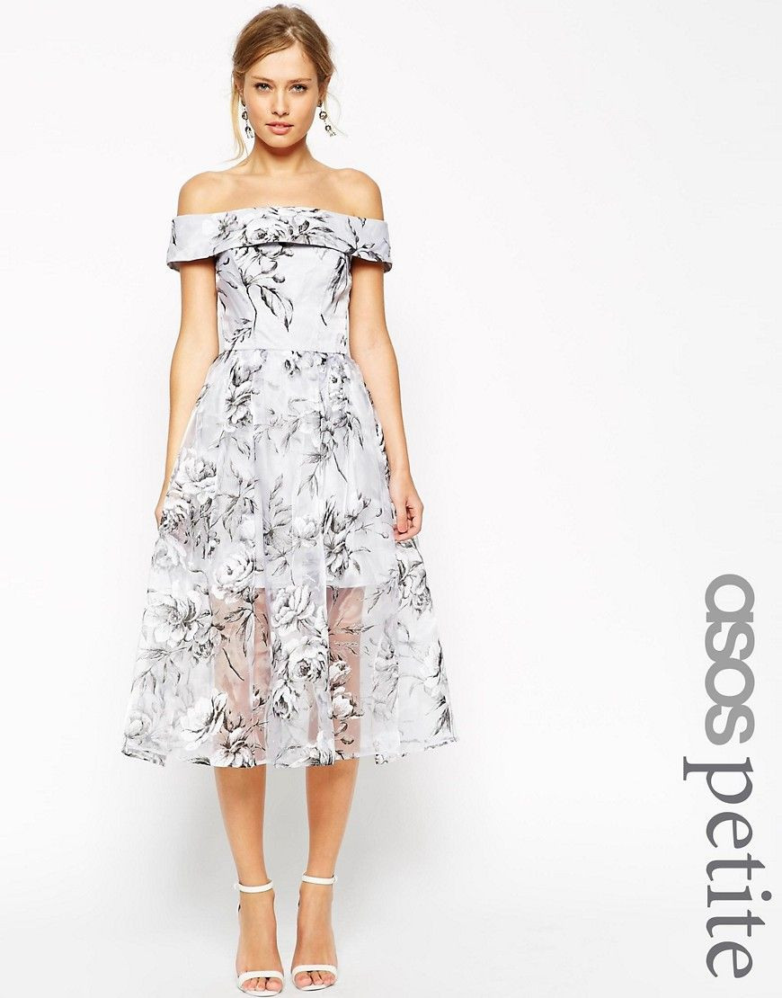 Asos Hochzeitskleid
 ASOS PETITE – SALON – Carmen Midikleid aus Organzastoff