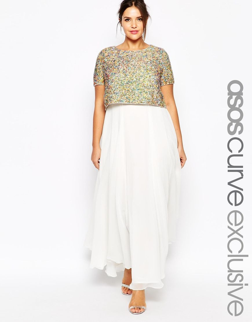 Asos Hochzeitskleid
 Bild 1 von ASOS CURVe – WEDDING – Maxikleid mit Pailletten