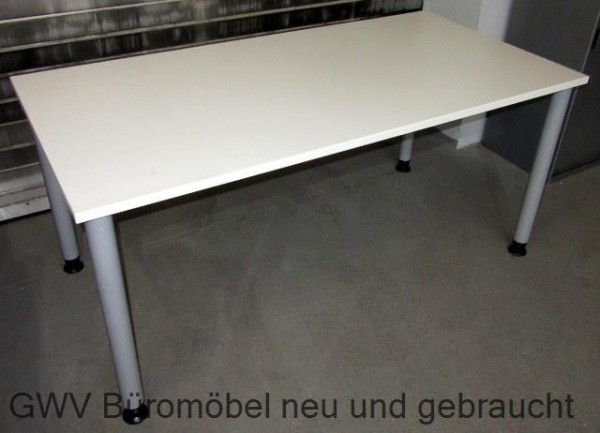 Assmann Schreibtisch
 Schreibtisch 160 cm hoehenverstellbar rundfuß silber weiß