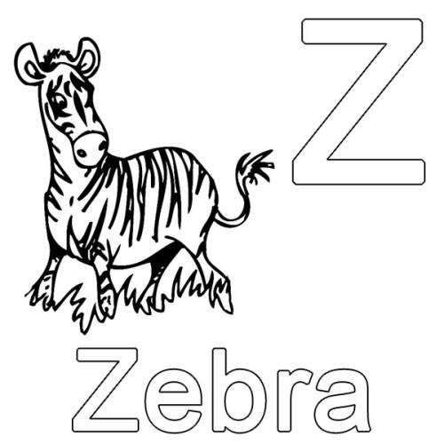 Ausmalbilder Abc
 Kostenlose Malvorlage Buchstaben lernen Z wie Zebra zum