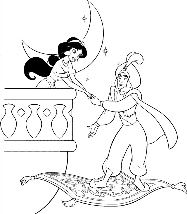 Ausmalbilder Aladdin
 Ausmalbilder Malvorlagen – Aladdin kostenlos zum