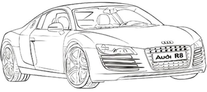 Ausmalbilder Audi R8
 Audi R8 Coupe Coloring Page