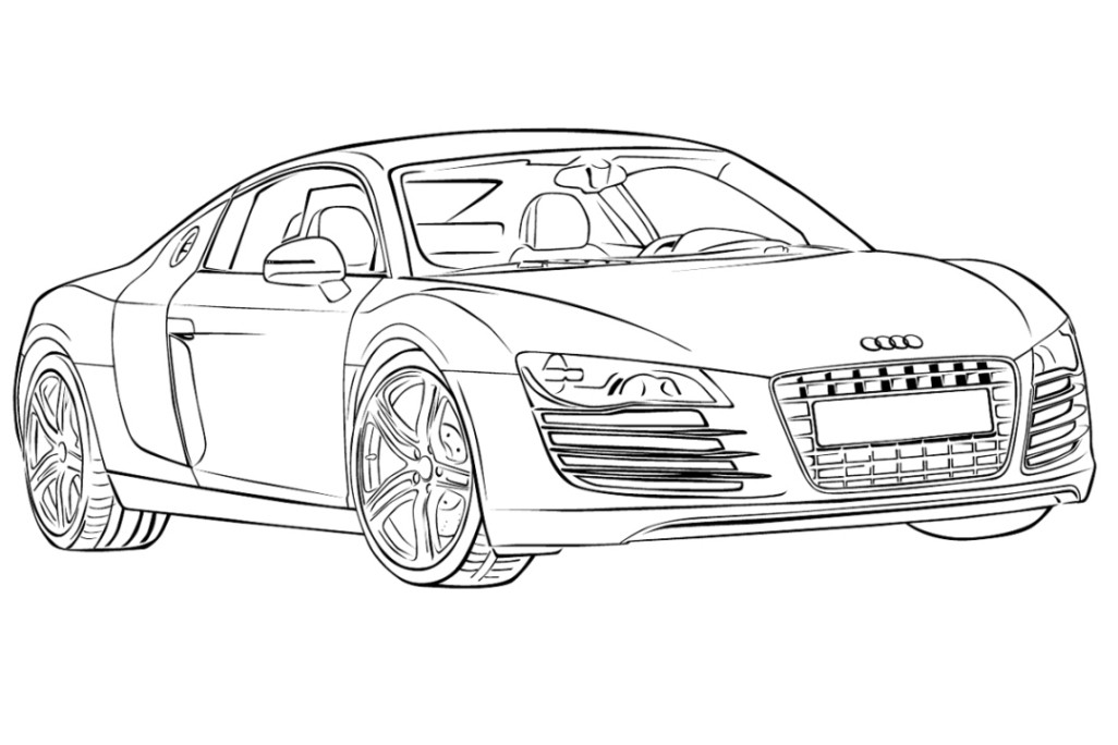 Ausmalbilder Audi R8
 Malvorlagen zum Drucken Ausmalbild Audi kostenlos 2