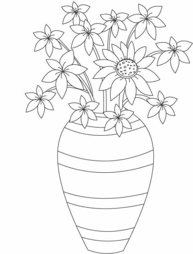 Ausmalbilder Blumenstrauß Mit Vase
 Ausmalbilder zum Ausmalen Malvorlagen Vase mit Blumen