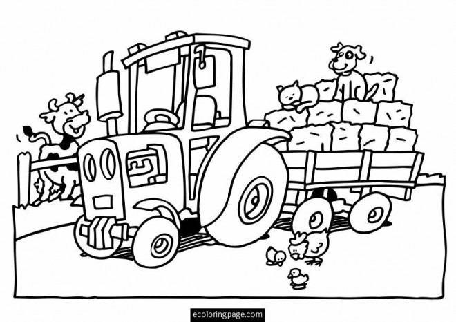 Ausmalbilder Bulldog
 Coloriage Tracteur et animaux de ferme dessin gratuit à