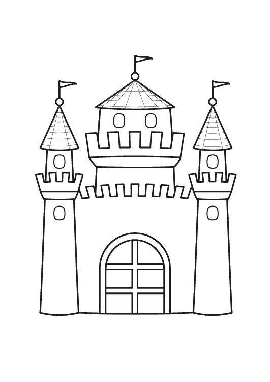 Ausmalbilder Burg
 Kostenlose Malvorlage Prinzessin Prinzessinnenschloss