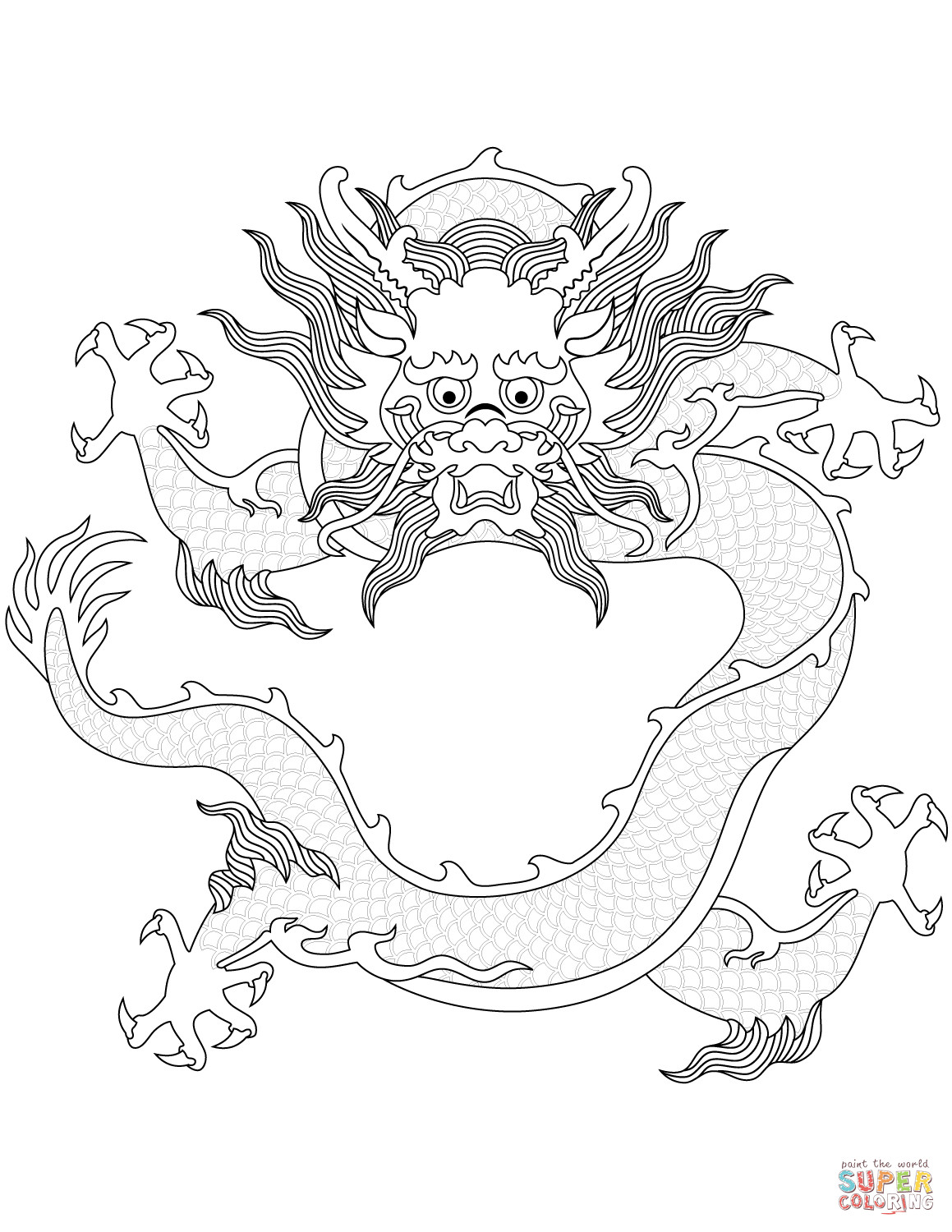 Ausmalbilder Chinesische Drachen
 Ausmalbild Chinesischer Drachen