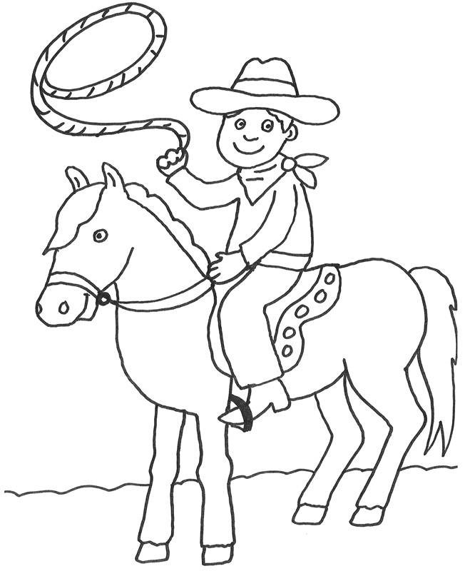Ausmalbilder Cowboy
 Kostenlose Malvorlage Cowboys & Indianer Cowboy auf