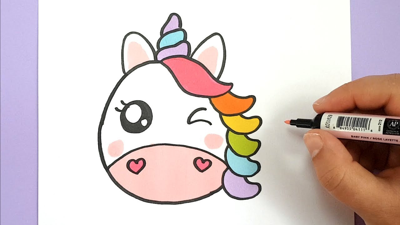 Ausmalbilder Einhorn Emoji
 KAWAII REGENBOGEN EINHORN EMOJI SELBER MALEN DIY