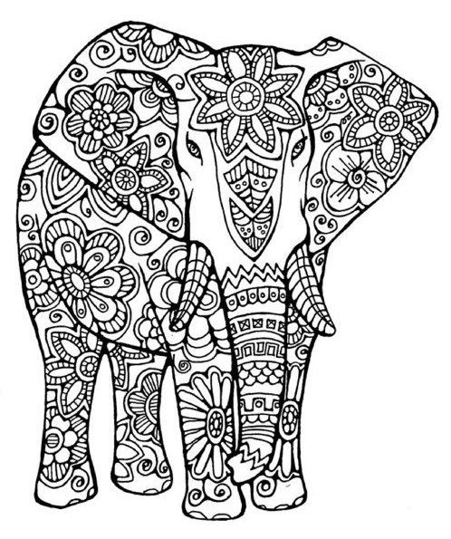 Ausmalbilder Für Erwachsene Elefant
 25 besten Elephants Bilder auf Pinterest