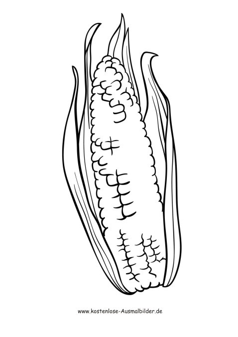 Ausmalbilder Gemüse
 Ausmalbilder Mais Lebensmittel zum ausmalen