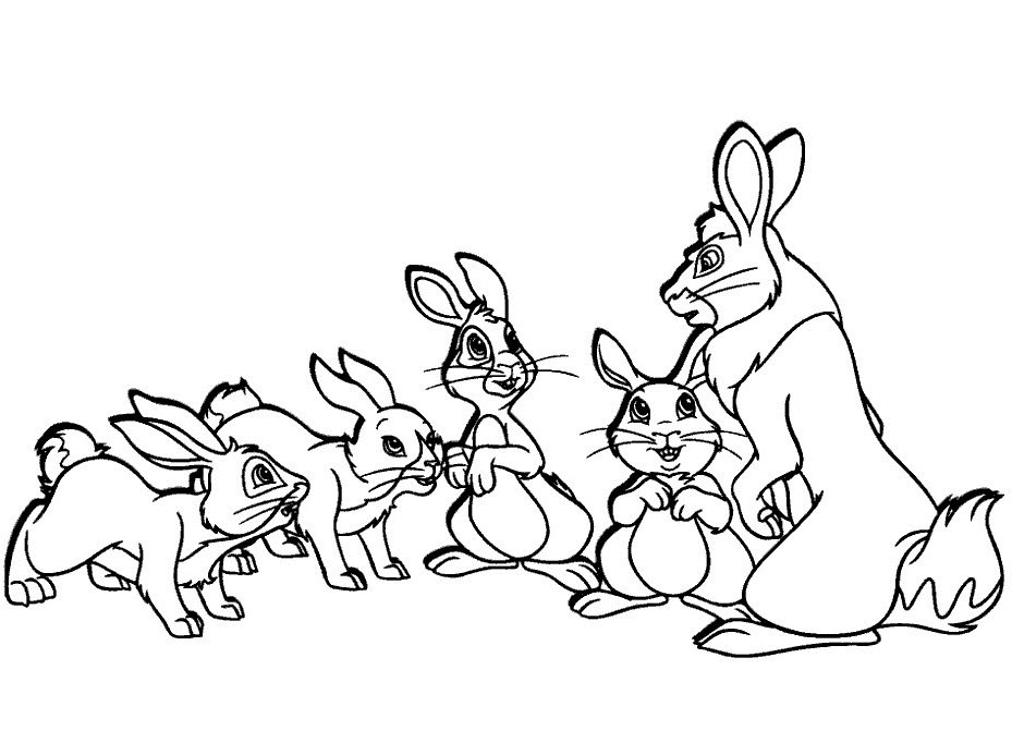 Ausmalbilder Hasenfamilie
 Konijnen Kleurplaat Animaatjes