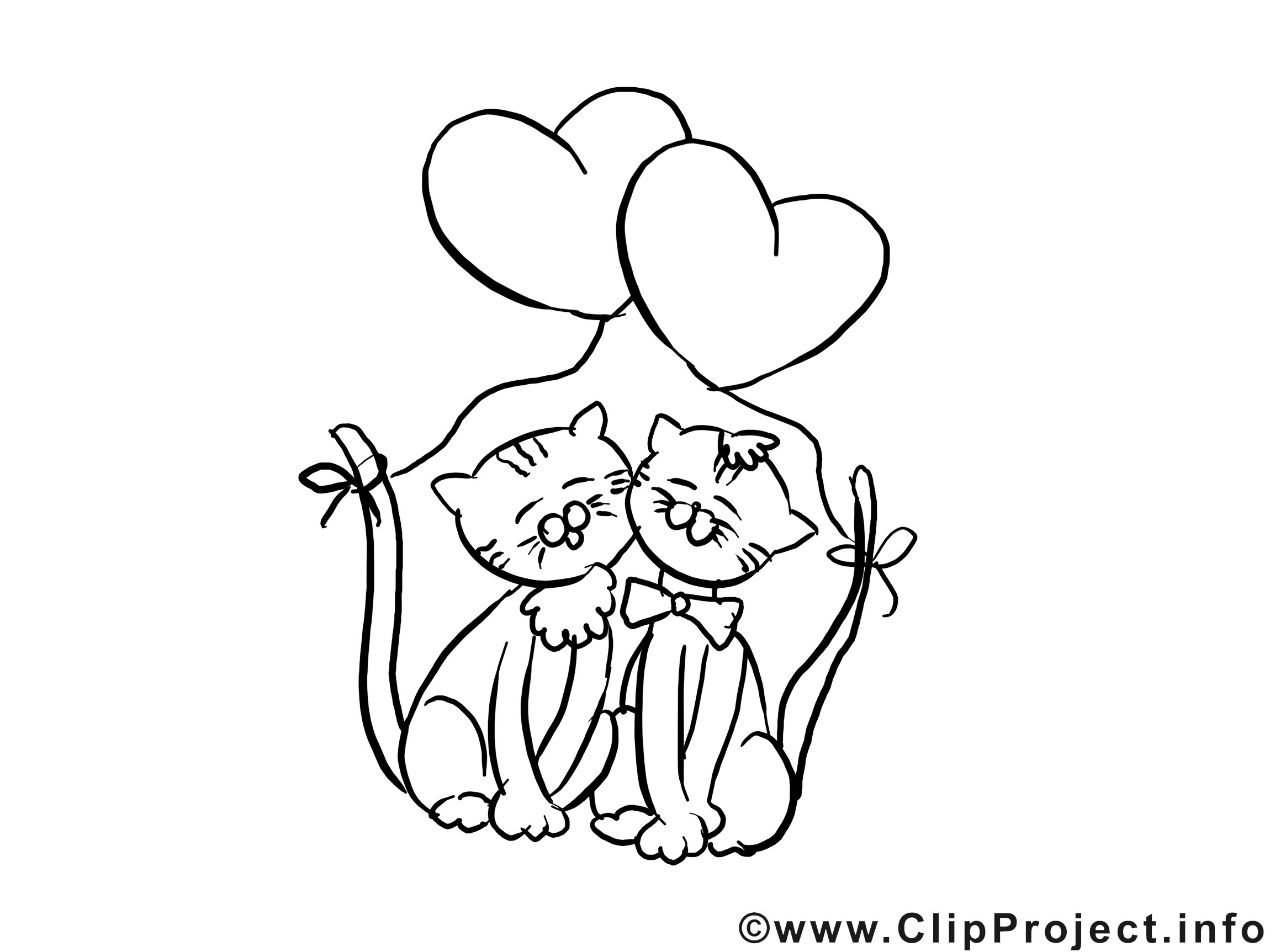 Ausmalbilder Katzen Kostenlos Drucken
 Katzen Valentinstag Ausmalbilder für Kinder kostenlos