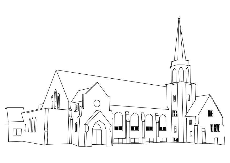 Ausmalbilder Kirche
 Dibujo para colorear iglesia Img
