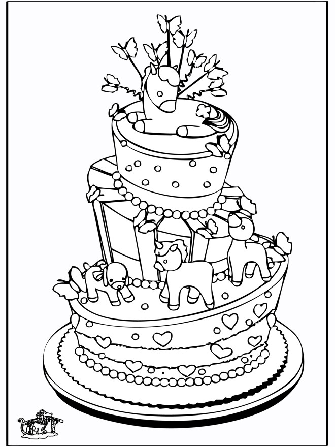 Ausmalbilder Kuchen
 Feier Kuchen Malvorlagen Geburtstag