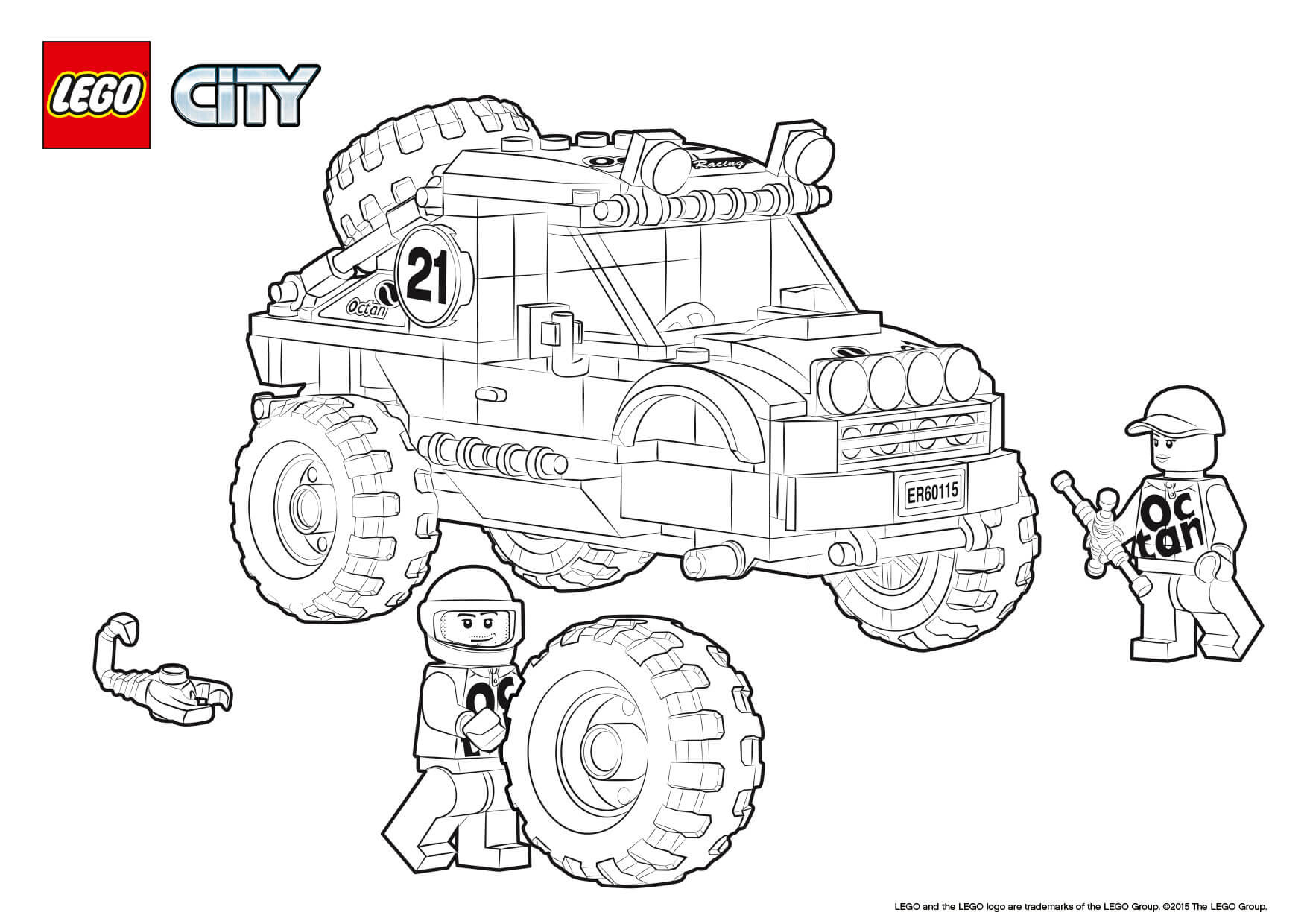 Ausmalbilder Lego City
 4 x 4 f Roader Colouring Page LEGO City