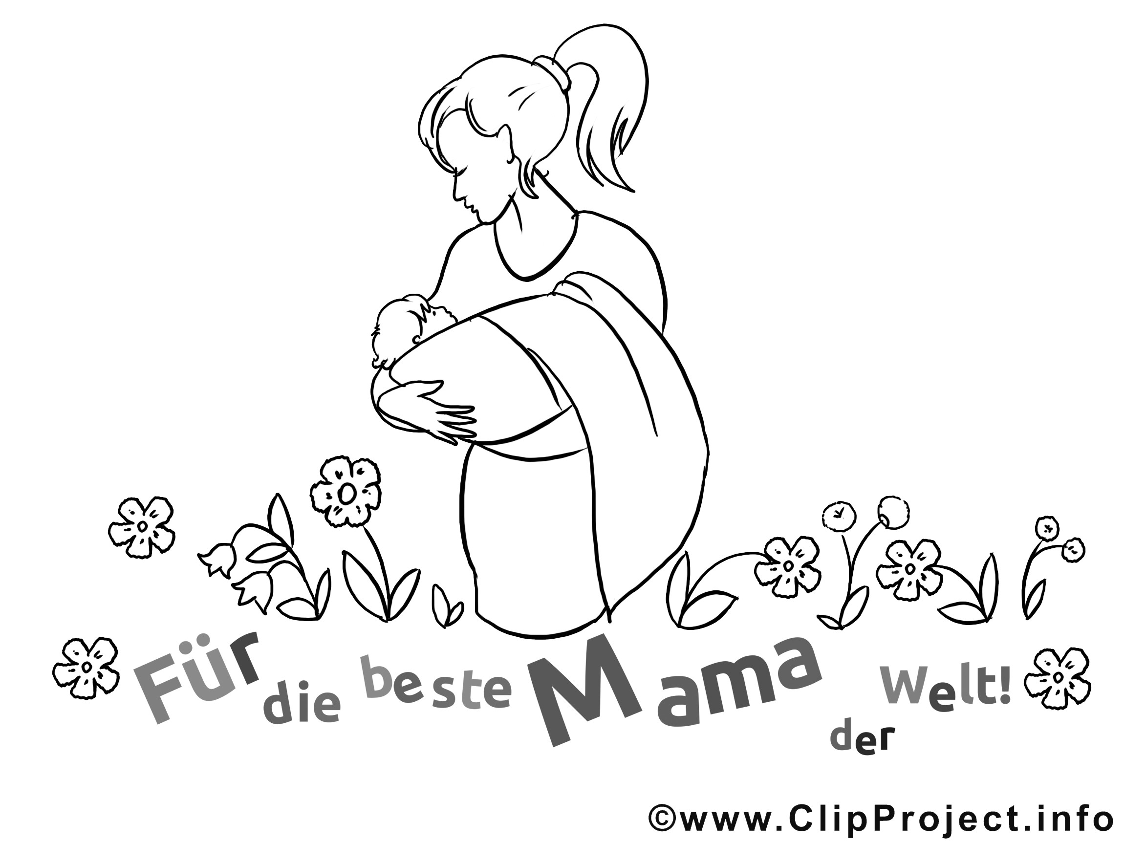 Ausmalbilder Mama
 Mutter mit Baby Ausmalbilder zum Muttertag