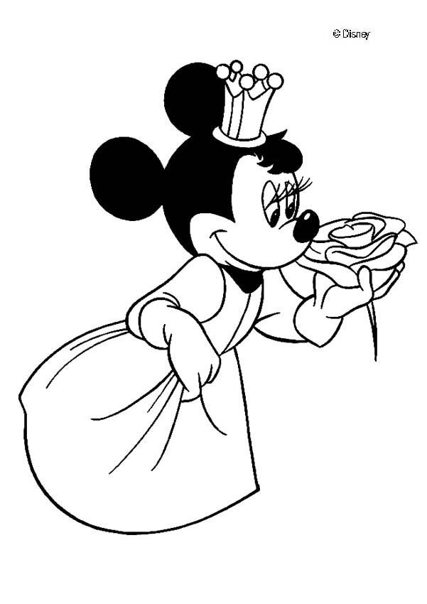 Ausmalbilder Minnie Mouse
 Königin minnie maus mit einer rose zum ausmalen de