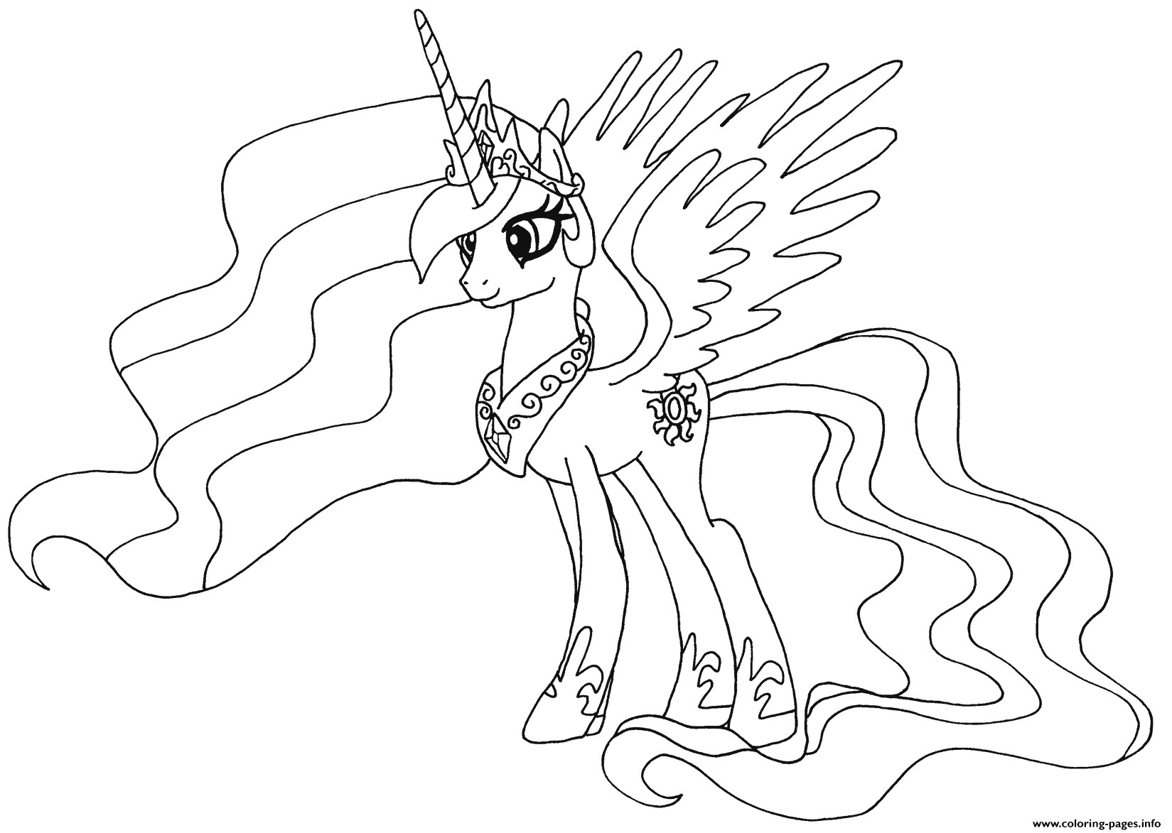 Ausmalbilder My Little Pony Prinzessin Celestia
 Princess Celestia My Little Pony Coloring Pages Printable