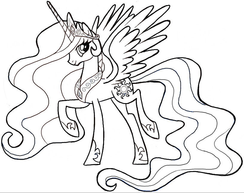 Ausmalbilder My Little Pony Prinzessin Celestia
 Drawn princess my little pony Pencil and in color drawn
